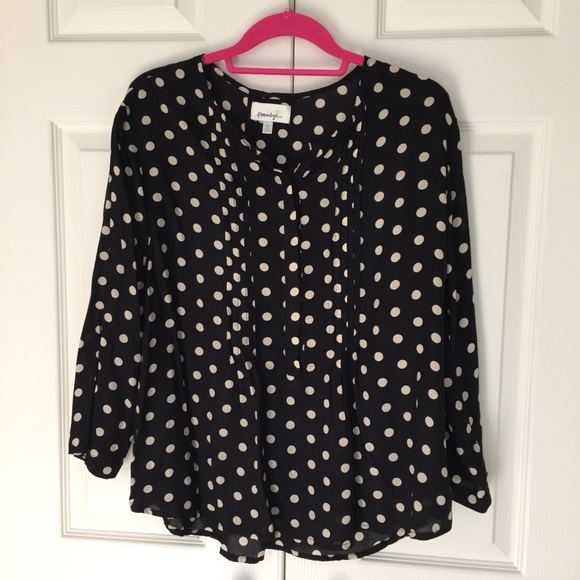 Anthropologie Tops - Anthropologie Porridge Polka Dot Pintuck Top